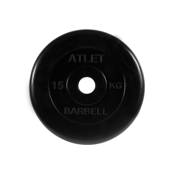 Диск обрезиненный Atlet, 15 кг MB Barbell