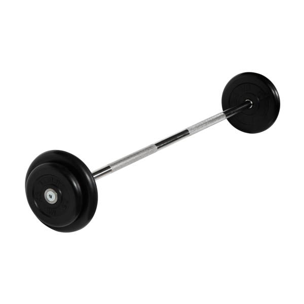 Штанга неразборная с черными дисками. MB Barbell
