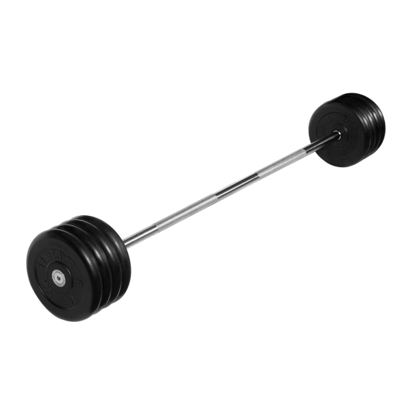 Штанга неразборная с черными дисками. MB Barbell