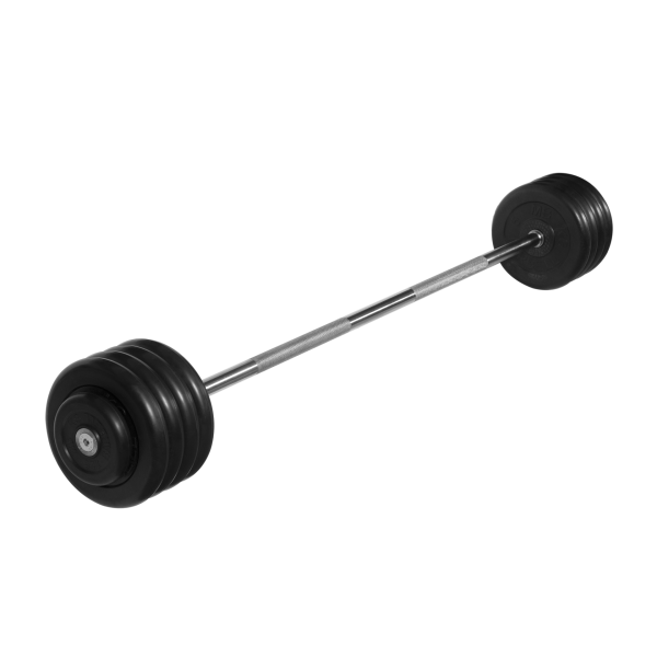 Штанга неразборная с черными дисками. MB Barbell