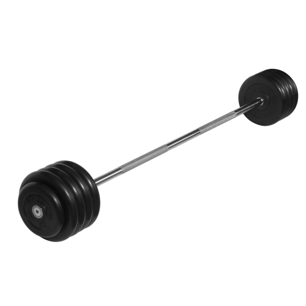 Штанга неразборная с черными дисками. MB Barbell