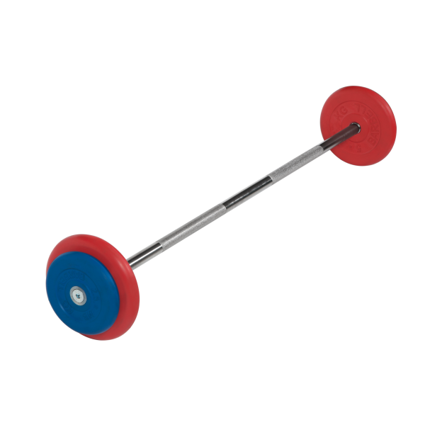 Штанга неразборная с цветными дисками, 25 мм, 20 кг MB Barbell