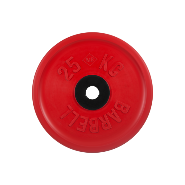 Диск обрезиненный "Евро-классик", красный, 25 кг MB Barbell