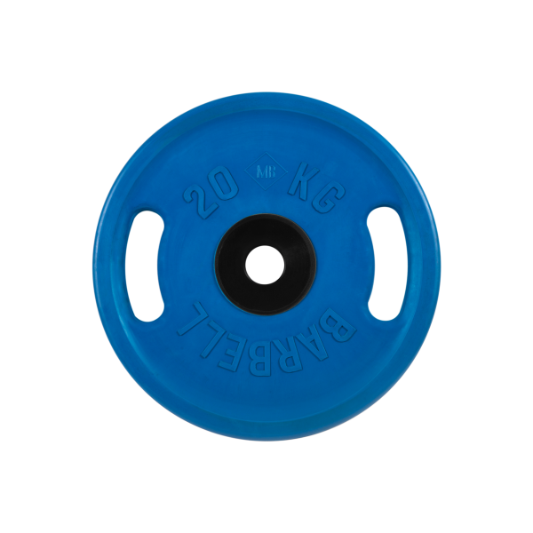 Диск обрезиненный "Евро-классик" с ручками, синий, 20 кг MB Barbell