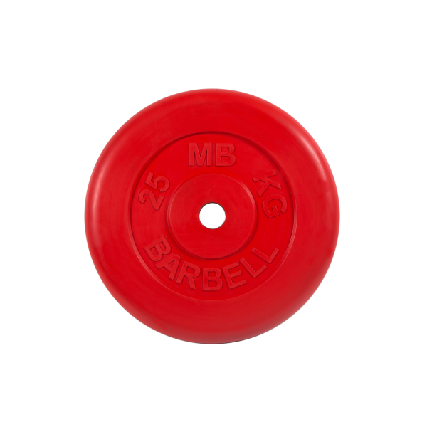 Диск обрезиненный "Стандарт", красный, 25 кг MB Barbell