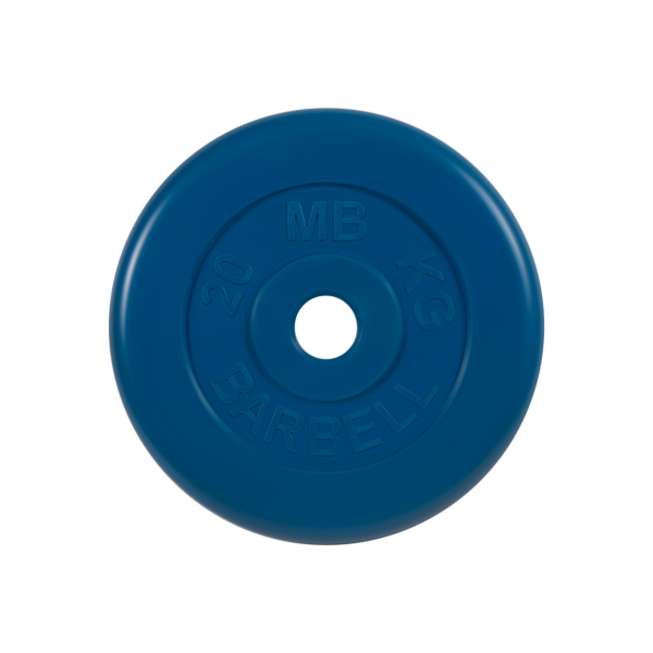 Диск обрезиненный "Стандарт", синий, 20 кг MB Barbell