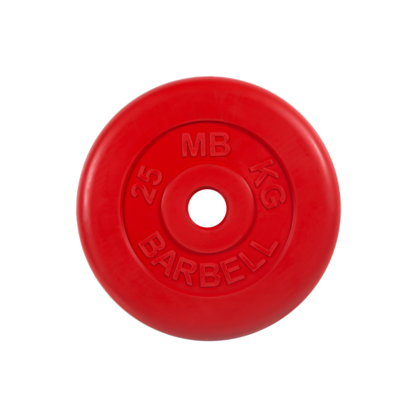 Диск обрезиненный "Стандарт", красный, 25 кг MB Barbell