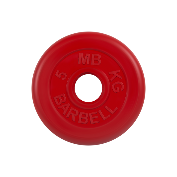 Диск обрезиненный "Стандарт", красный, 5 кг MB Barbell