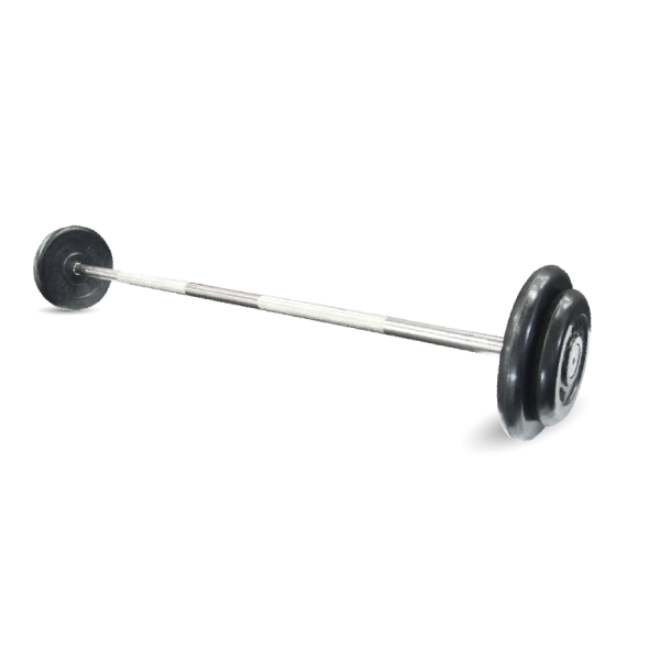 Штанга неразборная с черными дисками. MB Barbell